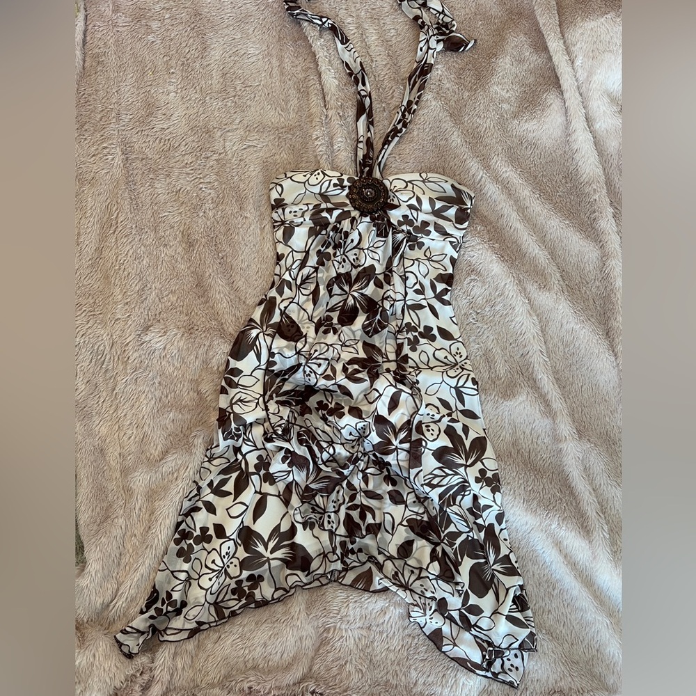 Y2K Floral Mesh Fully lined Dress